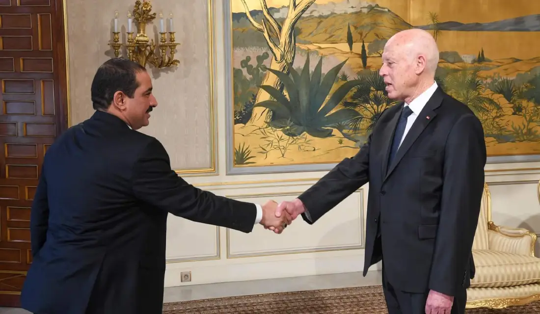 الرئيس التونسي يستقبل وزير الداخلية إبراهيم حيدان مع وزراء الداخلية العرب